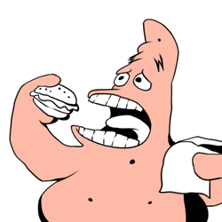 Patrick Star Triggered Eating Meme GIF