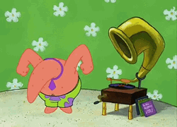 Patrick Star Vibing With Music GIF