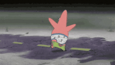 Patrick Star Walking Down Road GIF