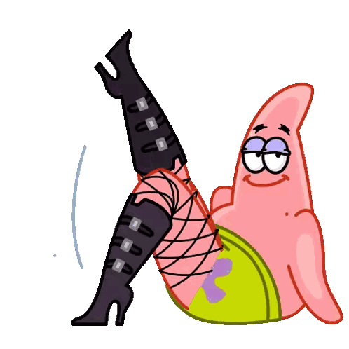 Patrick Star Wearing Black High Heels Sticker