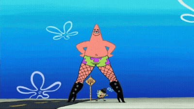 Patrick Star Wearing Fishnet Tights GIF