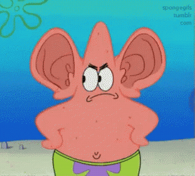 Patrick Star With Big Ears And Purple Bow GIF