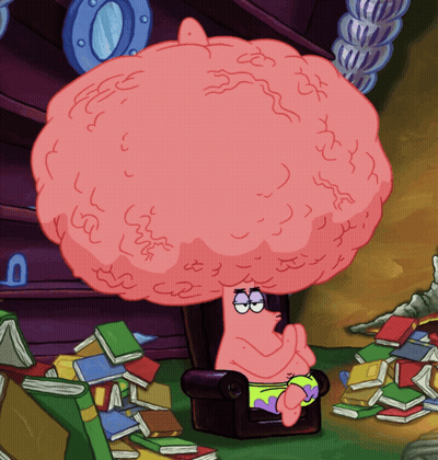 Patrick Star With Large Pink Brain GIF