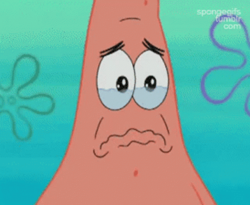 Patrick Star With Tears Running Down Eyes GIF