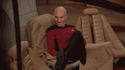 Patrick Stewart Star Trek Shaking And Smiling GIF