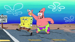 Patrick With Loud Horn And Spongebob We Did It GIF