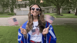 Patriotic Girly Waving Flags GIF