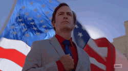 Patriotic Guy And A Waving Flag Behind GIF