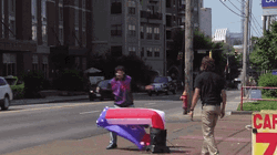 Patriotic Inflatable Tube Man USA Flag Colors GIF