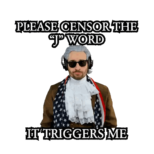 Patriotic Man Censoring J Word Sticker
