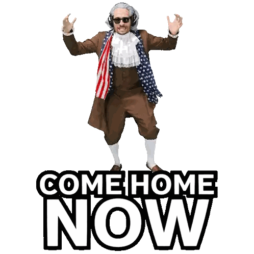 Patriotic Man Dancing Come Home Now Sticker