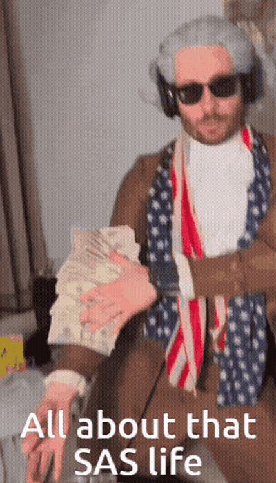 Patriotic Man Holding Money All About That Sas Life GIF