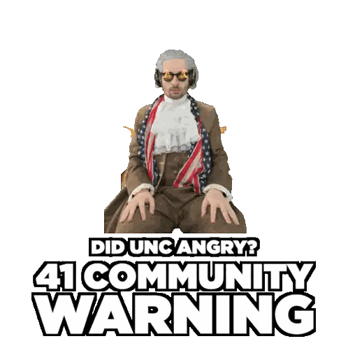 Patriotic Man Pointing With 41 Community Warning Sticker
