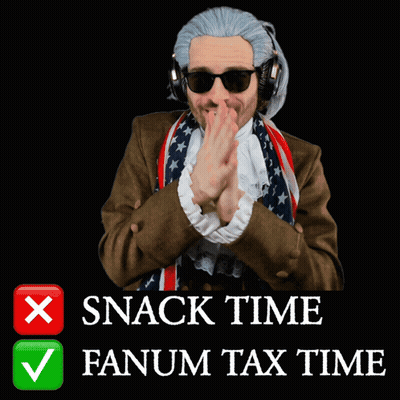 Patriotic Man With Check Mark Says Snack Time Fanum Tax Time GIF