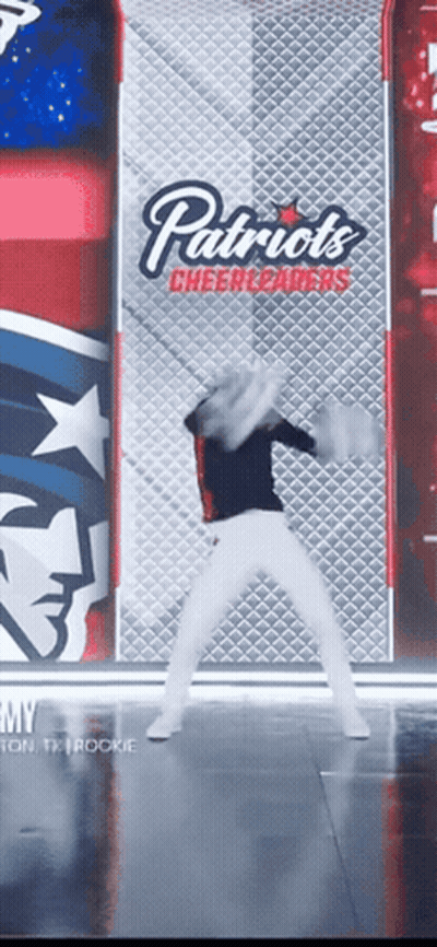 Patriots Cheerleader Performing With Beer Can GIF