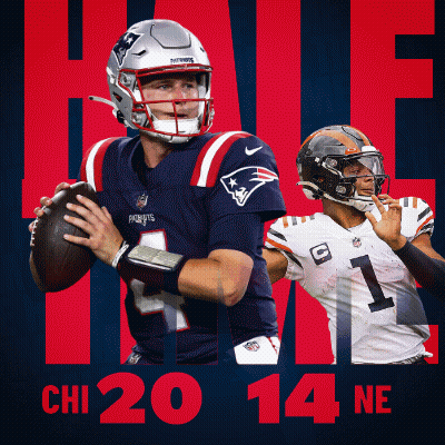 Patriots Football Player Holding Football Next To Another Player GIF