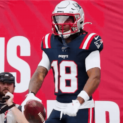 Patriots Football Player Holding Football GIF