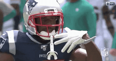 Patriots Football Player Holding Toothbrush GIF