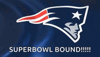 Patriots Logo Blue Background Superbowl Bound GIF