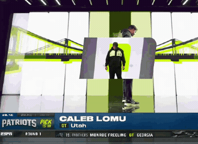 Patriots Pick Caleb Lomu On ESPN Screen GIF