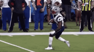 Patriots Player Running With Football GIF