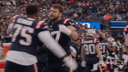 Patriots Teammate Hug GIF