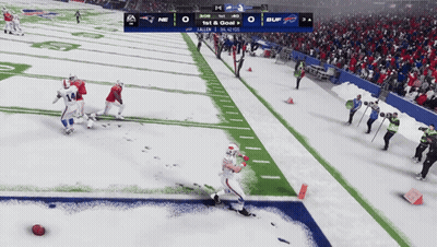 Patriots Vs Bills Football Game In Snow GIF