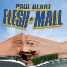 Paul Blart's Flesh Mall Poster Man Face Coming Out Of Book GIF