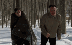Paulie Walnuts And Christopher Walking On Snow GIF