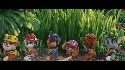 Paw Patrol Characters Standing In A Line GIF