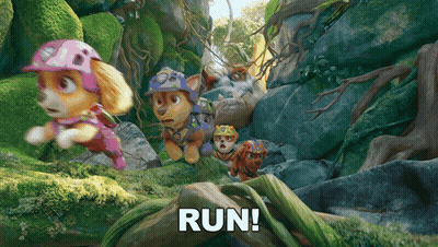 Paw Patrol Dogs Running Through Jungle Run GIF