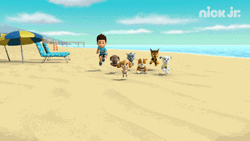 Paw Patrol Running Beach GIF
