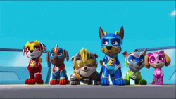 Paw Patrol Team Ready Neon Colors GIF