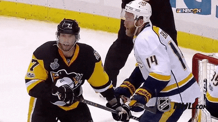 Pay Attention To Me Ice Hockey Shoving GIF