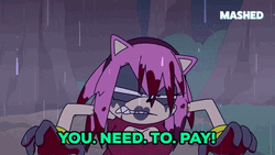 Pay Up Amy Rose Hedgehog Angry GIF