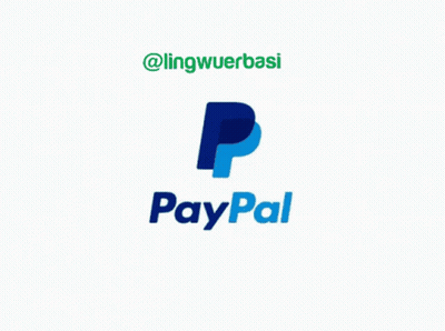 Paypal Logo On A White Background With @Lingwuerbasi GIF