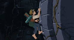 Pazu Climbing Castle In The Sky Anime GIF