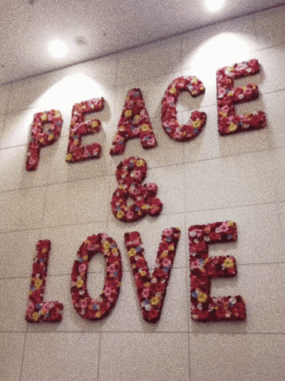 Peace And Love Made Of Flowers GIF