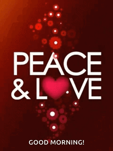 Peace And Love Poster With Heart GIF