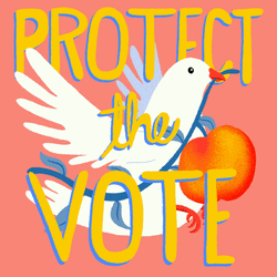 Peace Dove Carrying Peach Artwork GIF