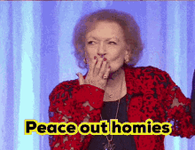 Peace Out Homies Betty White Blow Kiss GIF