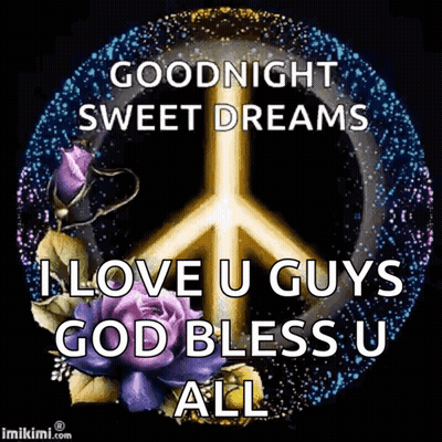 Peace Sign Goodnight Sweet Dreams I Love U Guys God Bless GIF