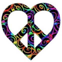 Peace Sign In Heart Shape With Swirls Sticker