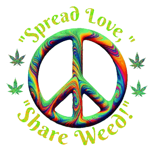 Peace Sign Surrounded By Marijuana Leaves Sticker