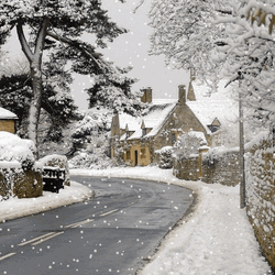 Peaceful Village Celebrating Winter Christmas  GIF