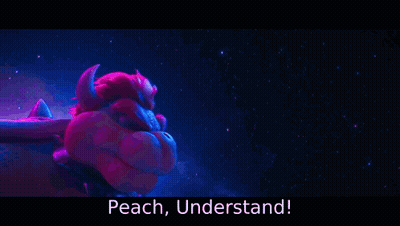 Peach And Bowser Are Standing Next To Each Other In A Cartoon . GIF