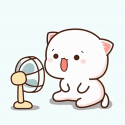 Peach And Goma Fan Wind Blowing GIF