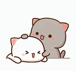 Peach And Goma Pecking Hearts GIF