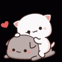 Peach And Goma Playing Piggy Back GIF