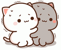 Peach And Goma Scared Cats GIF